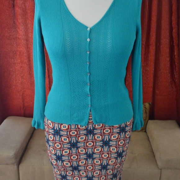 Alfani Teal Rayon Cardigan  Large - Picture 1 of 8